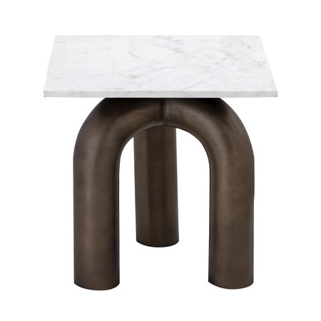 ELK SIGNATURE Accent Table, 20 in W, 20 in L, 18 in H, Metal Top H0895-10512